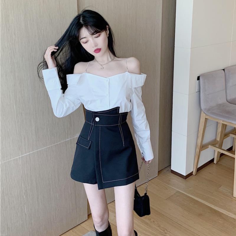 Quần giả váy cạp chéo viền chỉ nổi, siêu tôn dáng | BigBuy360 - bigbuy360.vn