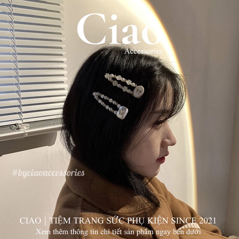 [HOẢ TỐC 1H] Kẹp tóc/ Phụ kiện tóc kim loại thiết kế đính đá sang trọng mã 19 Ciao accessories