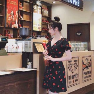 ĐẦM CHERRY NHÚN NGỰC