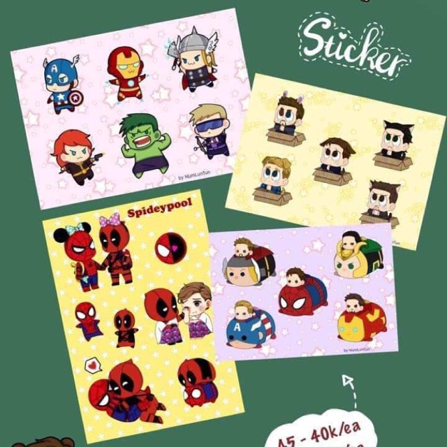 [MUA 2 TẶNG 1] Sticker A6 phủ kim tuyến các Avengers