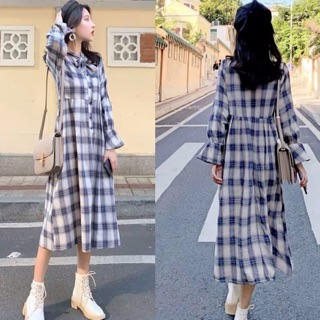 Đầm vintage kẻ caro nhiều size