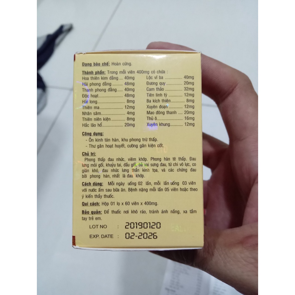 Hoa đà kim đơn 60 viên loại 1 xịn – hộp vàng phản quang, Chính hãng Hồng Kông