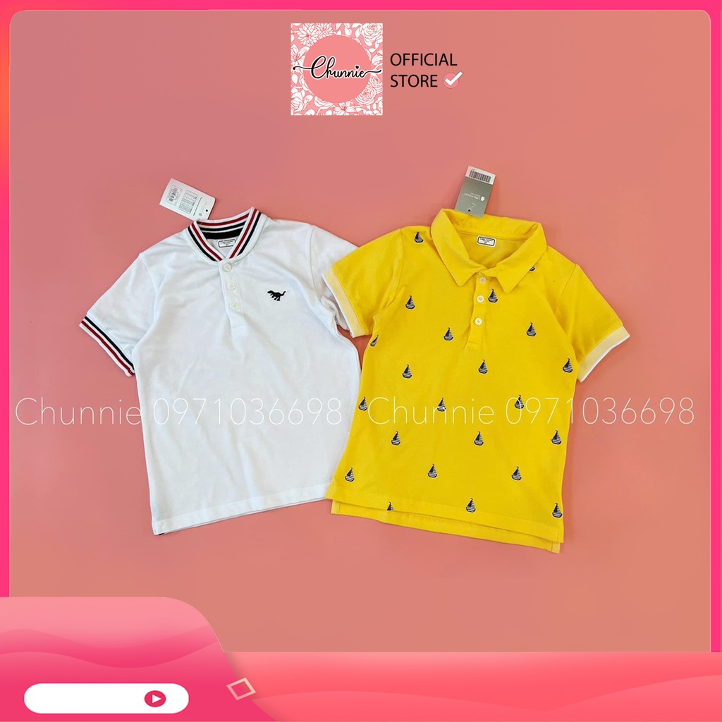 Áo phông polo bé trai Little Maven màu vàng vải thun cá sấu mềm mịn, thoáng mát