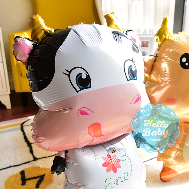 Bóng hình Trâu Vàng - Bò Sữa trang trí sinh nhật cho bé