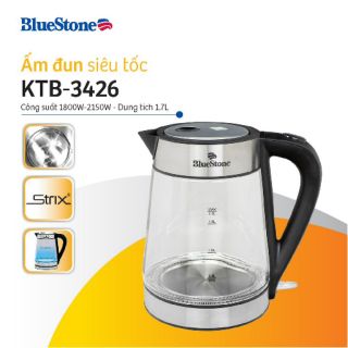 Ấm siêu tốc thủy tinh bluestone và