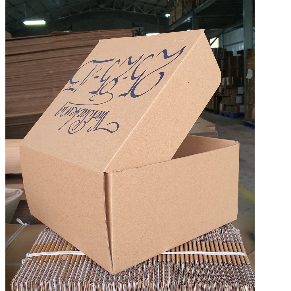 25x25x13 - 25 hộp carton nắp cài đơn giản, giấy đẹp V144