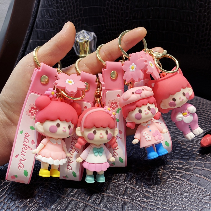 Móc khóa hình búp bê dễ thương sáng tạo