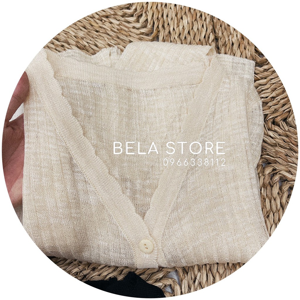 Áo khoác Cardigan len mỏng xinh lắm 3 màu Trắng-Be-Đen (Vieo,ảnh thật)