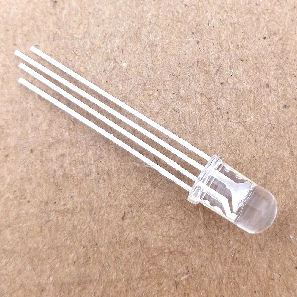 50pcs 5mm RGB Red green blue Transparent LED / Fog Four feet Controlled Common cathode