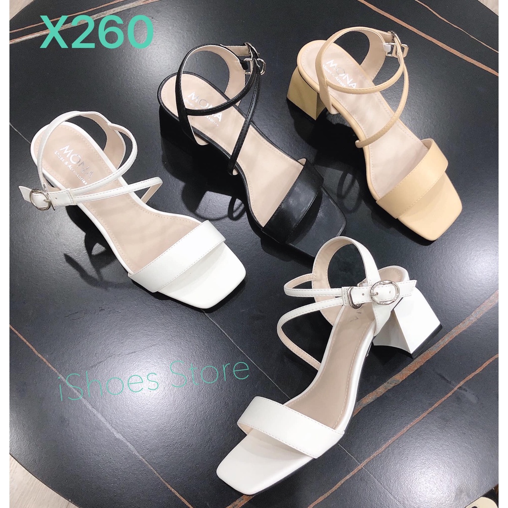 Giày sandal nữ gót vuông, sandal công sở cao 5cm êm chân - X260