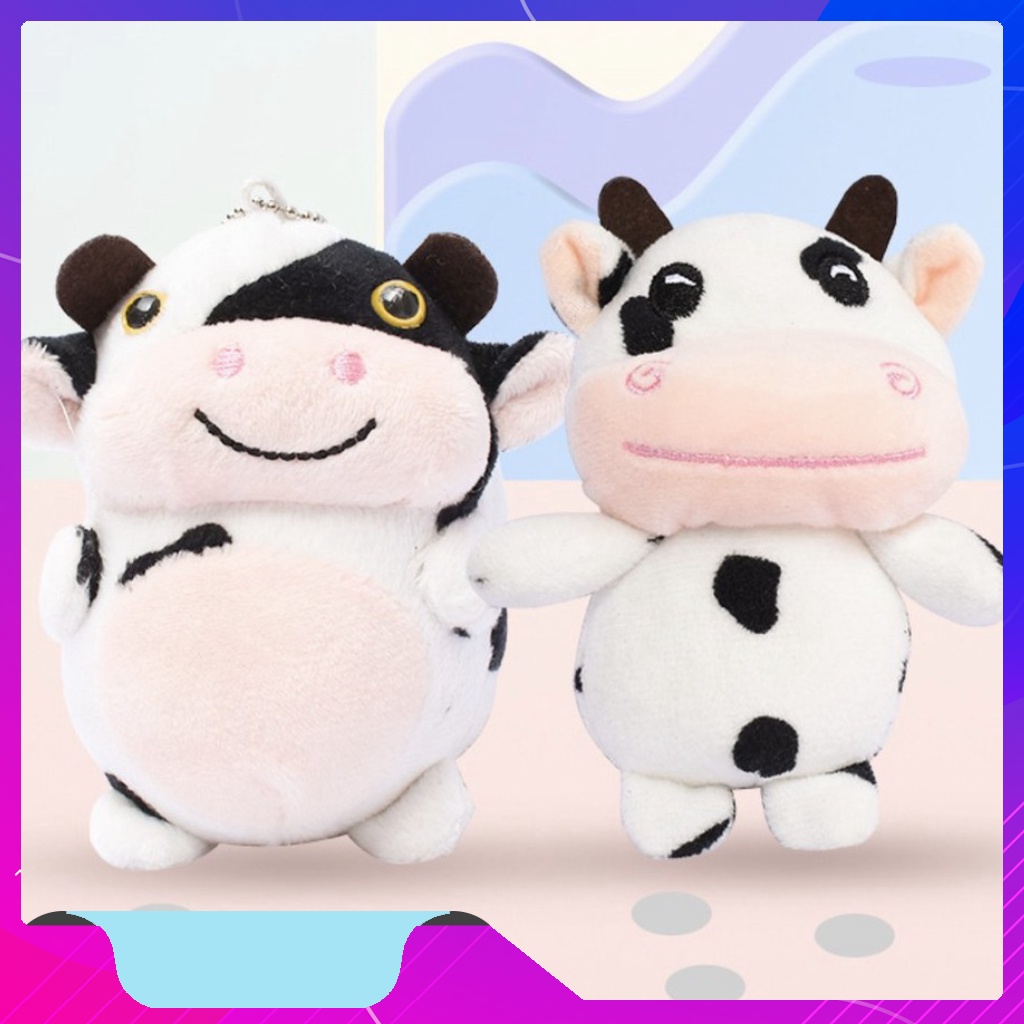 Móc khoá, móc cài balo hình bò sữa