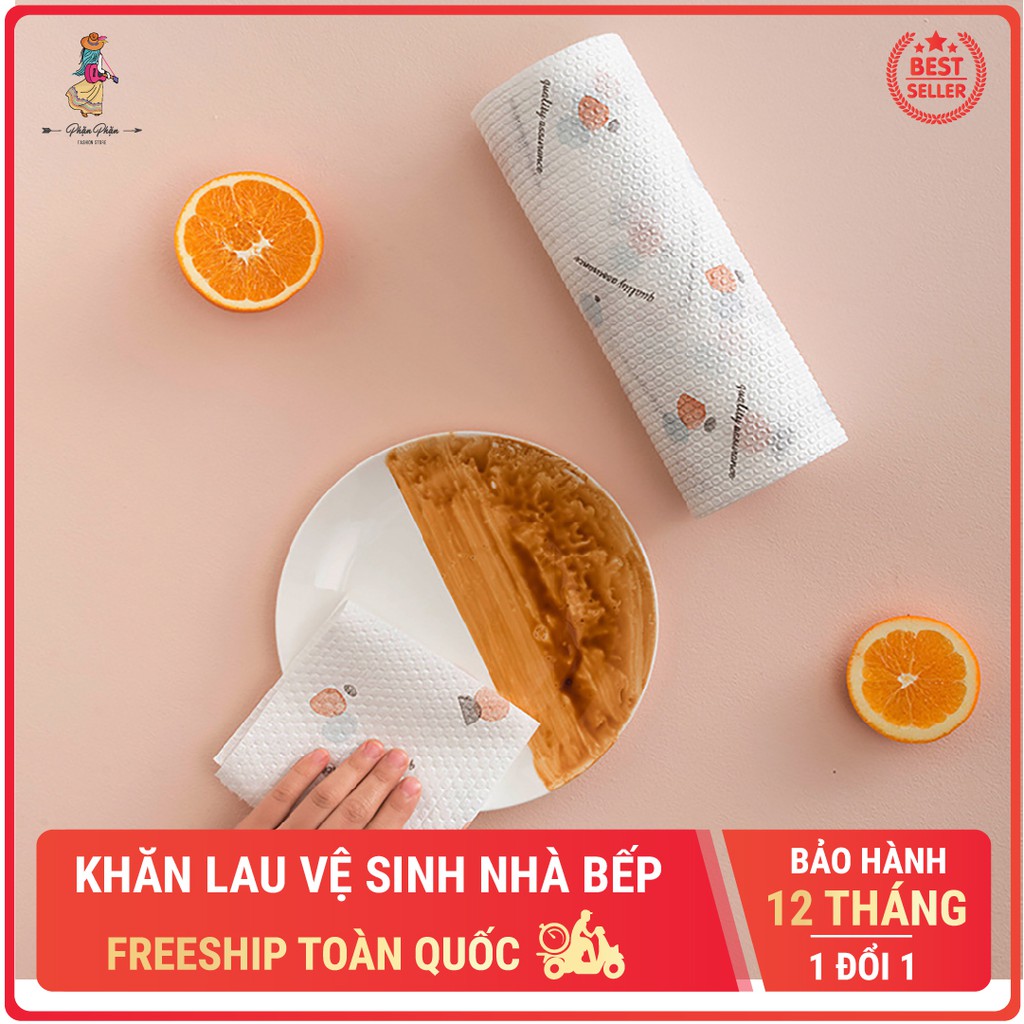 Cuộn khăn giấy vệ sinh nhà bếp lau chùi dầu mỡ hấp thụ nước không bị rã Phặn Phặn