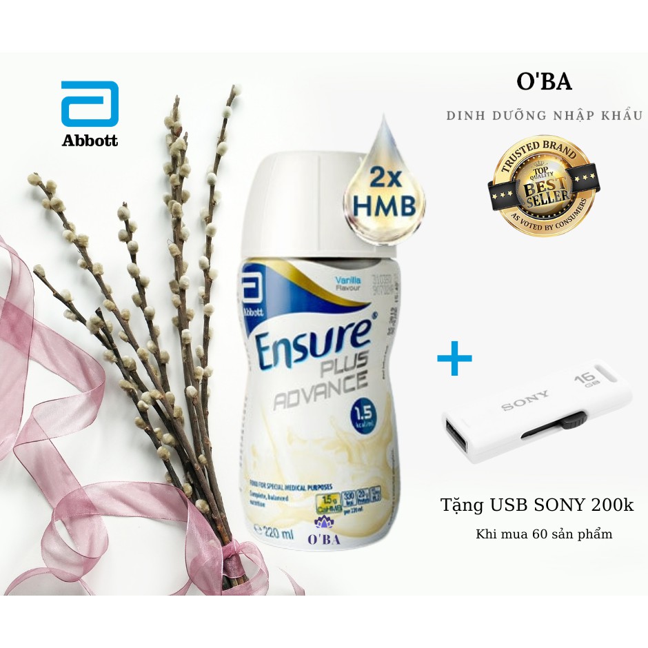 Sữa Ensure Plus Advance 220ml - Năng lượng cao 1,5kcal/1ml - Hàng chính hãng