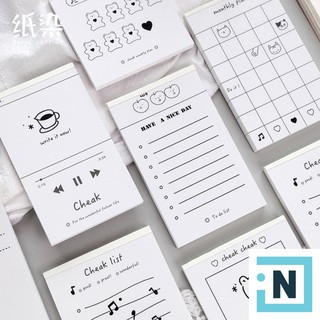 [Giá Sỉ Từ 2 Set] Set 50 Tờ Giấy Ghi Nhớ N112 Cheak Trắng Đen Tiện Dụng Xinh Xắn