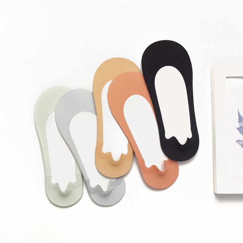 Đôi tất cotton cổ thấp màu trơn thoáng khí