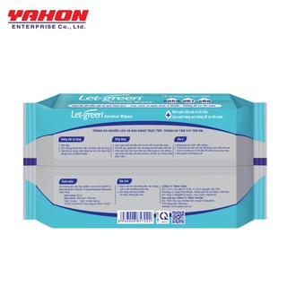 Combo 5 Gói Khăn Ướt Cồn Let-green (50 Tờ x 5)