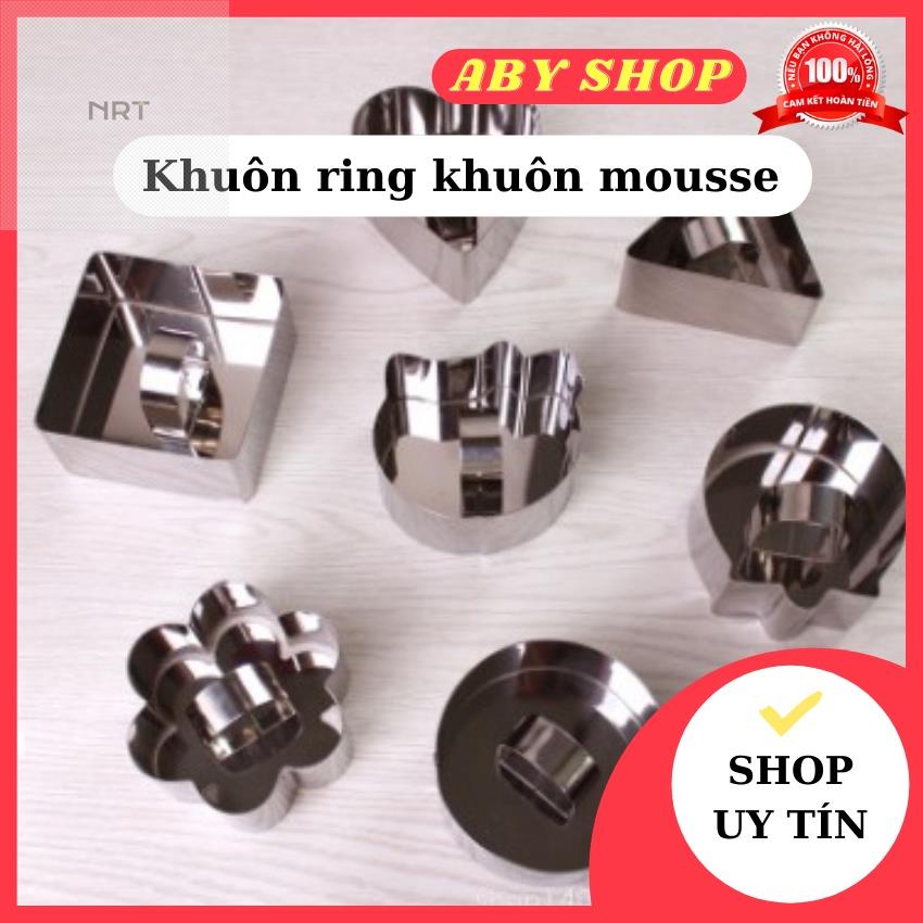 N R T Khuôn ring khuôn mousse ⚡ HÀNG CAO CẤP ⚡ khuôn làm bánh kèm nắp hất lượng cao, không gỉ, an toàn, dễ sử dụng