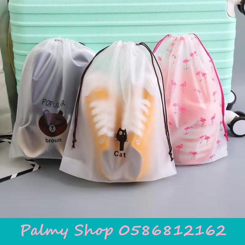 Túi đựng giày dép size to có dây rút hoạ tiết chống bụi bẩn tiện lợi trời mưa, du lịch - Palmy Shop