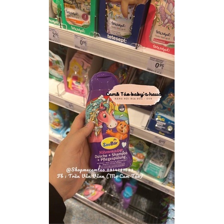 Sữa tắm, gội, xả Saubar Đức dành cho bé trai - bé gái 250ml