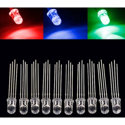 Túi 5 Led 2 Màu Xanh Đỏ, 3 Màu RBG Anot Chung (Dương  chung), Katot chung (Âm Chung) [điốt quang]