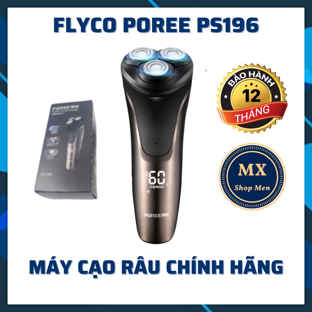 Máy cạo râu thông minh chống nước FLYCO POREE PS196, PS197, PS198 máy cạo râu chính hãng (bảo hành 24 tháng)