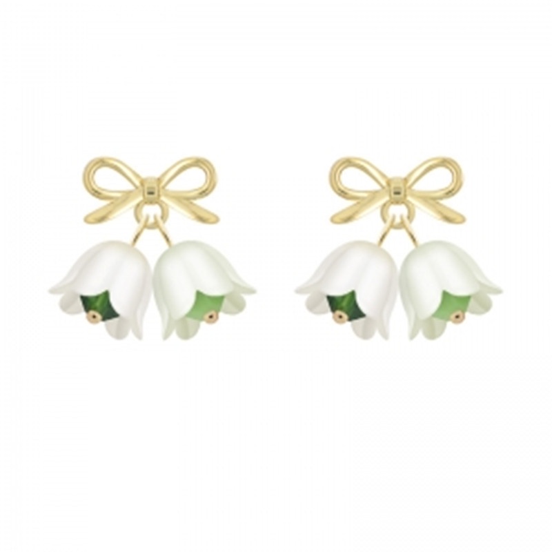 Đôi Bông Tai Hoa Tulip Thắt Nơ Thời Trang Hàn Quốc