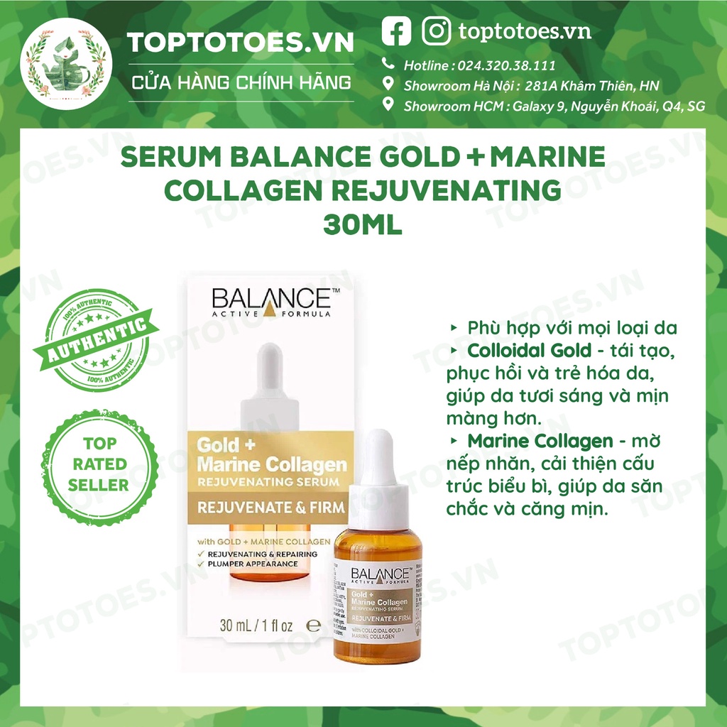 Serum trẻ hóa và tái tạo da Balance Gold + Marine Collagen Rejuvenating 30ml [NHẬP KHẨU CHÍNH HÃNG 100%]