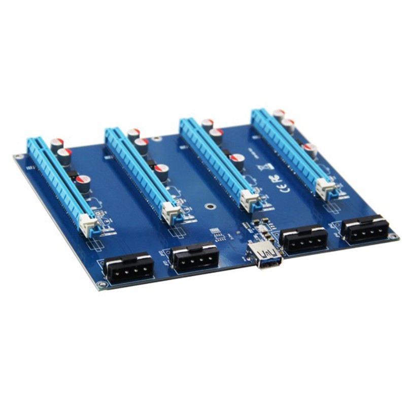 Card Chuyển Đổi Pci-E 1 Sang 4 Riser Card 1x Sang 16x Cho Pc