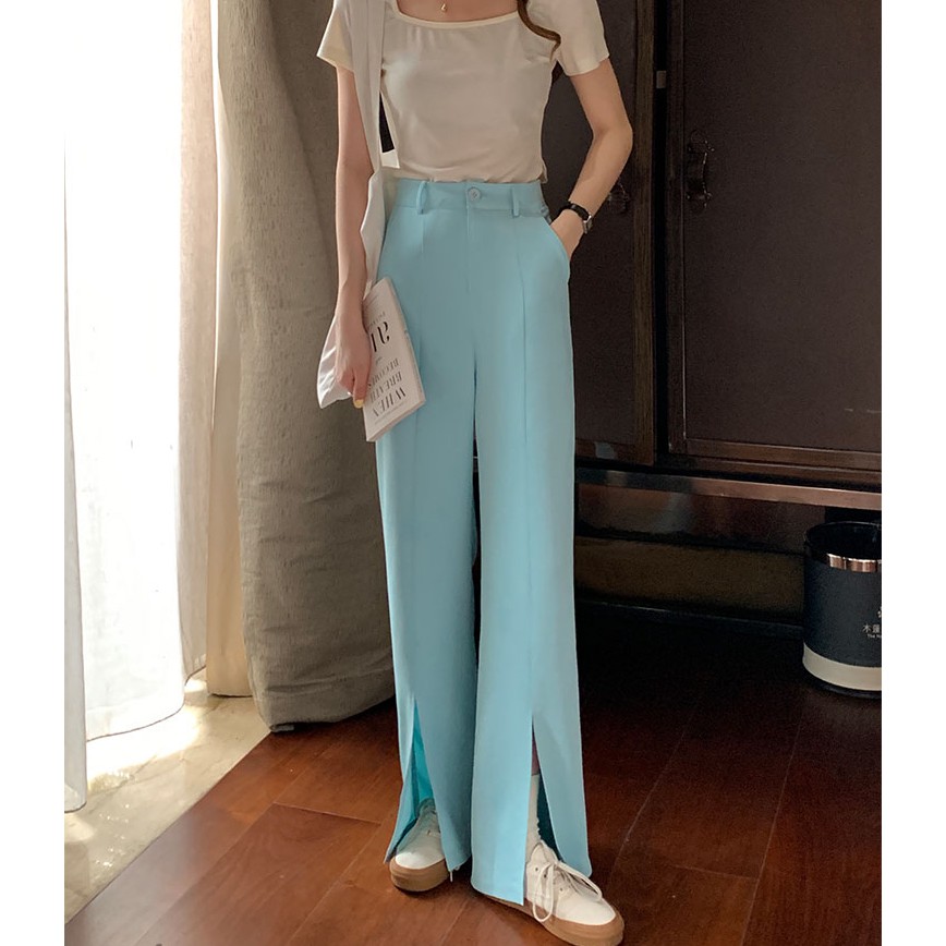 Quần Ống Rộng Lưng Cao Xẻ Tà 42650 | BigBuy360 - bigbuy360.vn