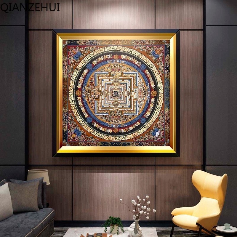 Bộ Tranh Đính Đá 5D Hạt Tròn Tự Làm Hình Thangka Phân Phối