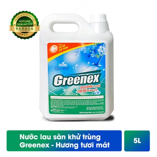 Nước Lau Sàn 💕HÀNG CHÍNH HÃNG💕 Nước Lau Sàn KHỬ TRÙNG GREENEX can 5L - Hương Tươi Mát | Sanaga