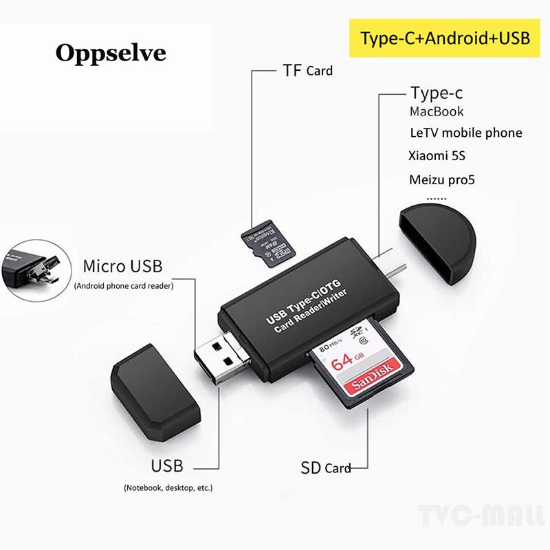 Đầu Đọc Thẻ Nhớ Otg Micro Sd Cổng Usb Type-C