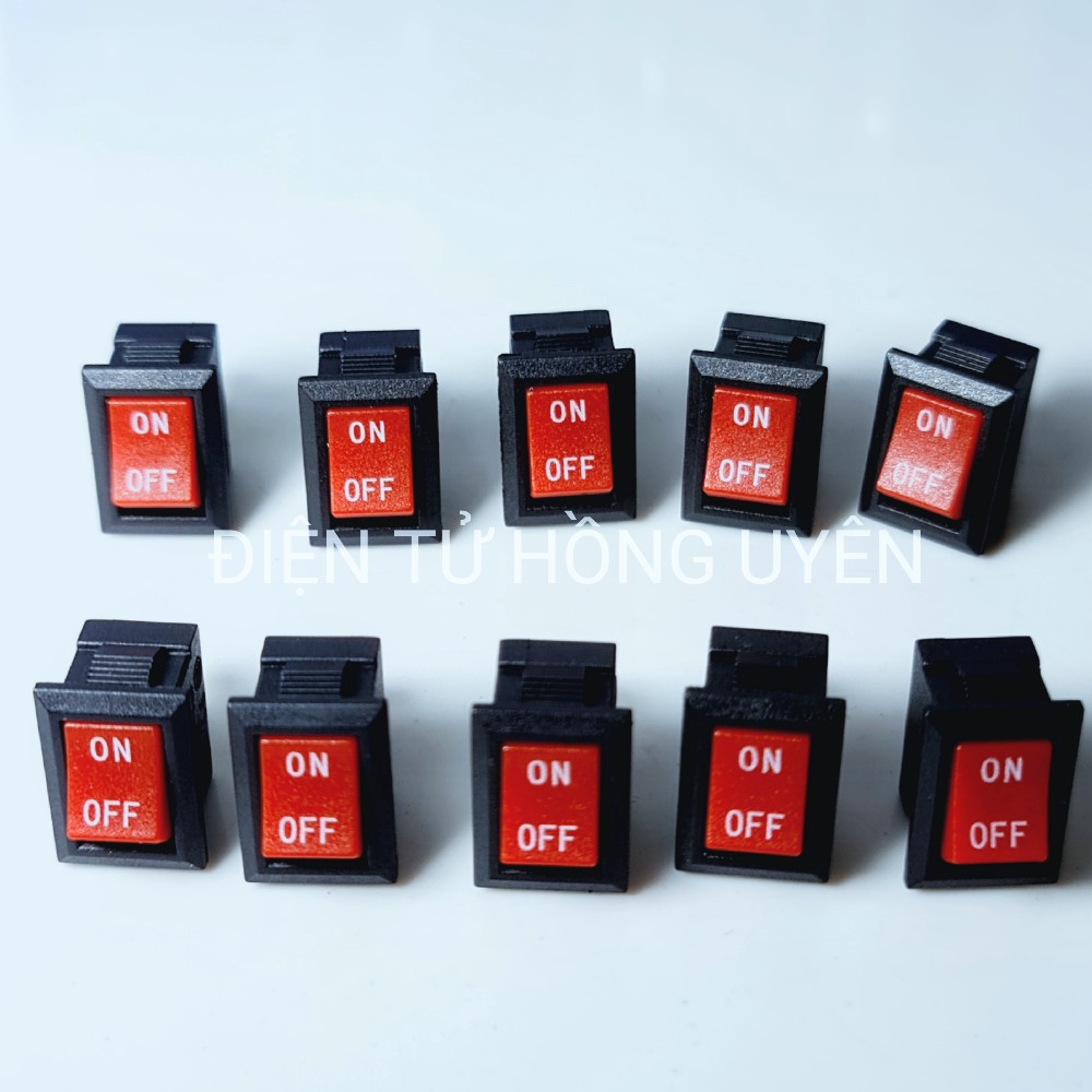 Công tắc bập bênh 2 chân, công tắc điện on off bập bênh Kdc1-11 6A-125V 3A-250v kích thước 13 x 9mm