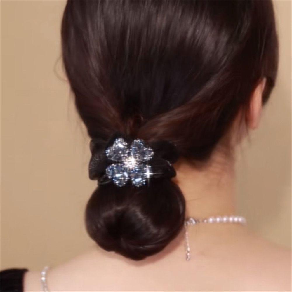 Qqmall Dây Buộc Tóc Scrunchies Màu Trơn Họa Tiết Cỏ Bốn Lá Phong Cách Hàn Quốc Đơn Giản Thích Hợp Làm Quà Tặng Ngày Của Mẹ