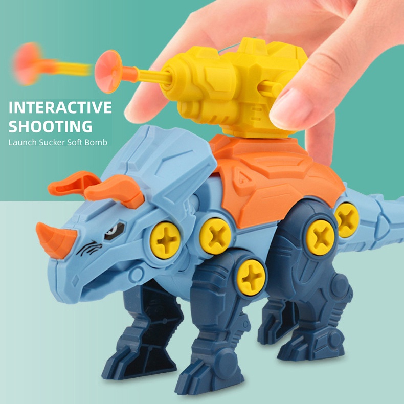 Đồ chơi lắp ráp cho bé Bộ 3 mô hình khủng long đại chiến KÍCH THƯỚC LỚN kèm súng và tua vít DC07-KLLAPRAP KIDS GARDEN