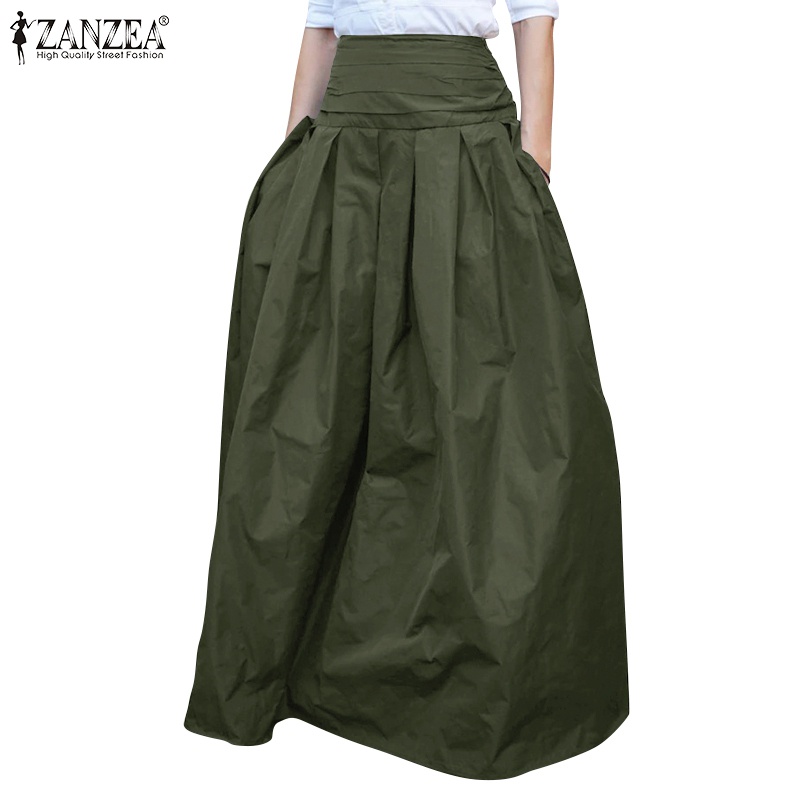 Chân váy chữ A Zanzea màu trơn thời trang thanh lịch cho nữ