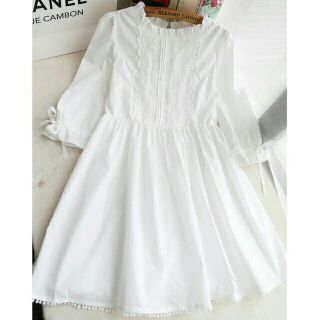 Đầm trắng Babydoll xinh, Váy tiểu thư Hàn Quốc