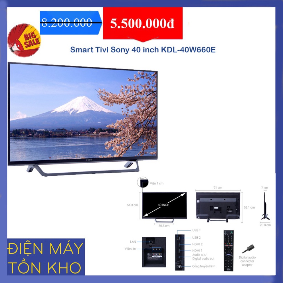 Smart Tivi Sony 40 inch KDL-40W660E Full (Nguyên seal ) | BigBuy360 - bigbuy360.vn