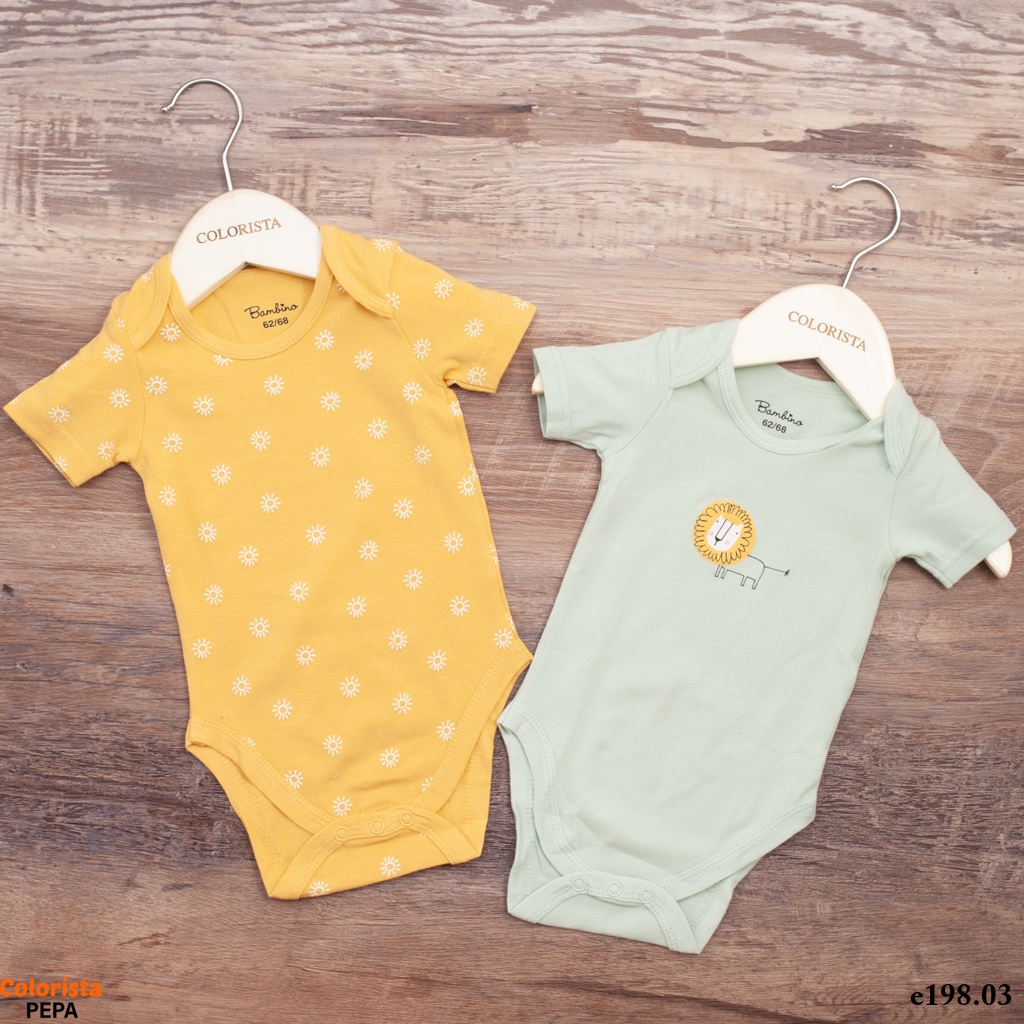 Set 2 chiếc áo body chip cộc tay COLORISTA chất liệu 100% cotton mềm mại cho bé yêu