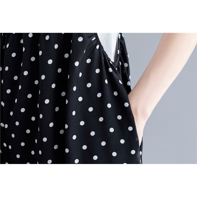 [ORDER] Quần yếm lửng nữ bigsize ống rộng họa tiết chấm bi (fit 75kg) - Có ảnh thật | BigBuy360 - bigbuy360.vn
