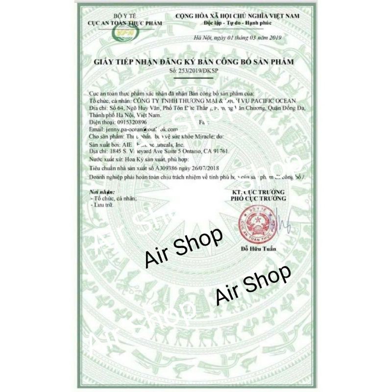 [ Nhập khẩu] Miracle 60 viên - Viên uống trắng da, chống nắng, giảm nám | BigBuy360 - bigbuy360.vn