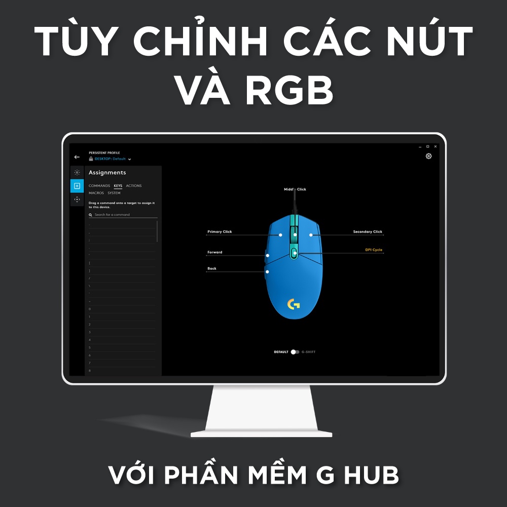 Chuột game có dây Logitech G203 Lightsync - Tùy chỉnh RGB, 6 nút lập trình, nhẹ | BigBuy360 - bigbuy360.vn