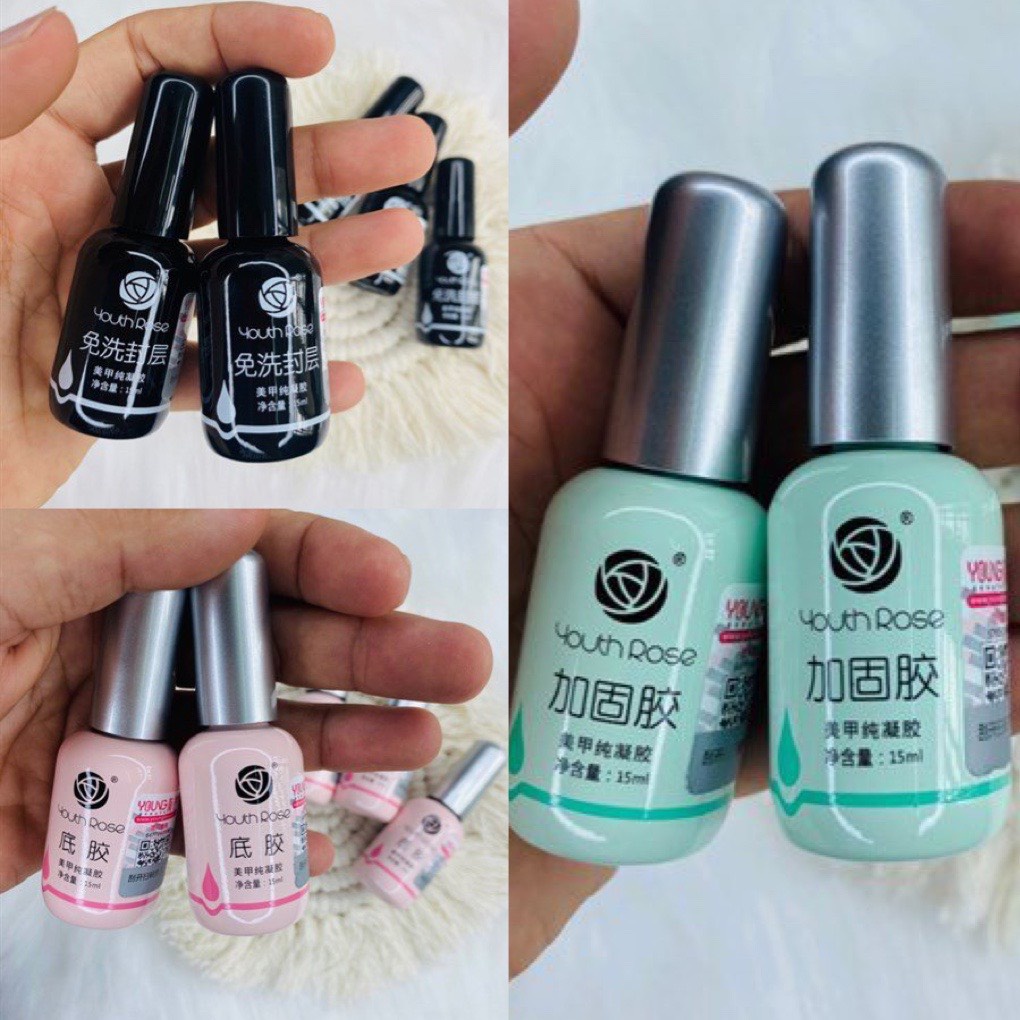 Base top cứng móng hoa hồng loại 2, liên kết gel chuyên dụng cho dân làm móng - Sushi nail mi