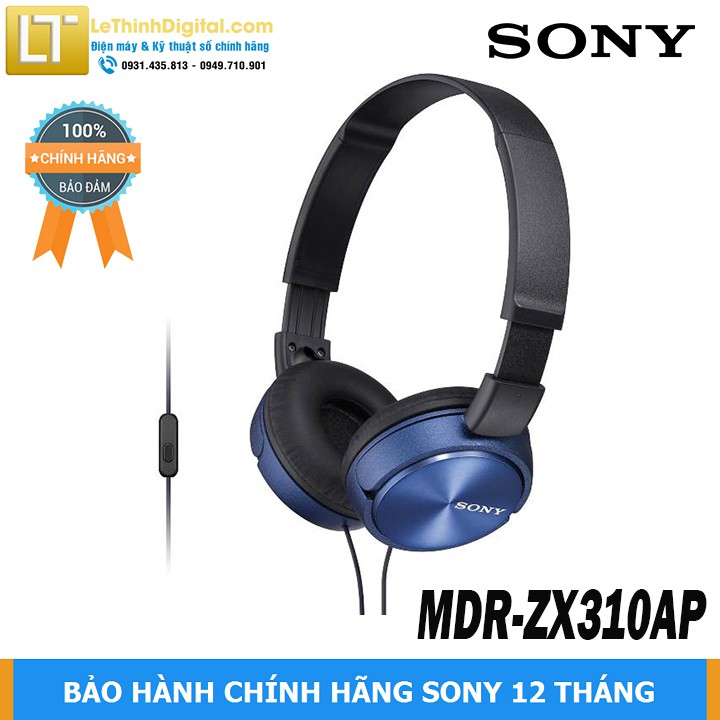 Tai nghe Sony MDR-ZX310AP (Xanh Dương) | Hãng phân phối | Bảo hành chính hãng 12 tháng toàn quốc