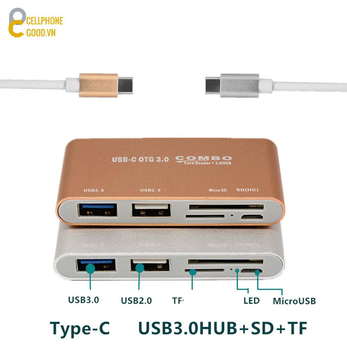 Đầu Đọc Thẻ Nhớ Otg 3.0 Usb 3.1 Type-C Sang Usb3.0