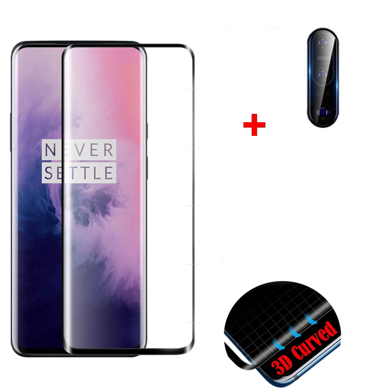 OnePlus7 Pro Tempered Glass Screen Protector For OnePlus 7 Pro 6T 6 5T 5 Full Glue Screen Protector &amp; Camera Lens Glass Protector
