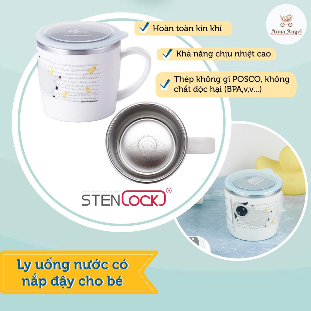 Set đồ dùng ăn dặm Tô / Ly / Đũa STENLOCK (Chính hãng Hàn Quốc)