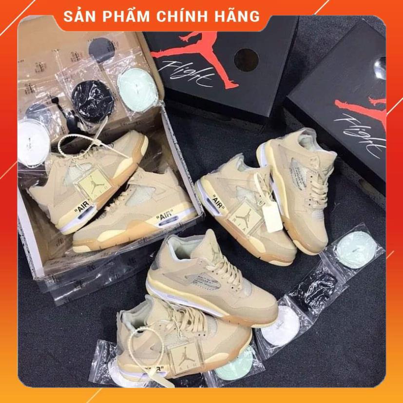 Giày Thể Thao JD4 Off White Sail màu kem tặng 3 dây kèm Full Box Bill phụ kiện [Giày Jodan 4 bản chuẩn]