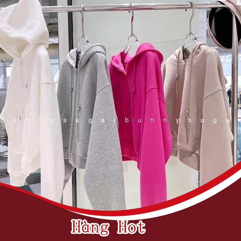 áo khoác nỉ bông khóa giữa, kiểu dáng coptop