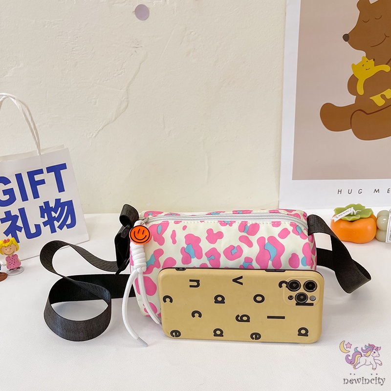 Túi Đeo Chéo Vai Họa Tiết Da Báo Thời Trang Hàn Quốc Cho Trẻ Em